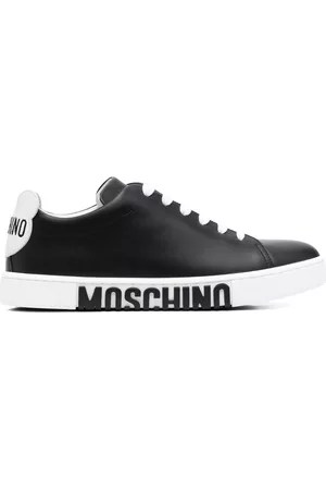 Moschino Damen Schnürschuhe - Lace-up leather sneakers
