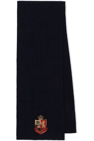 Dolce & Gabbana Jungen Schals - Logo-patch ribbed knit scarf