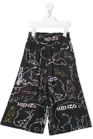 Kenzo Weite Hosen - Logo-print wide-leg trousers