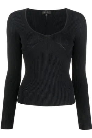 RAG&BONE Langarmshirt mit U-Ausschnitt