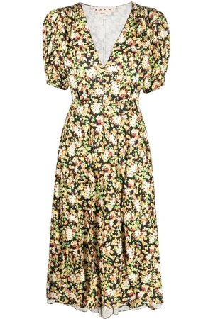 Marni Midikleid mit Blumen-Print