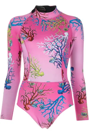 Cynthia Rowley Damen Sportausrüstung - Coral-print wetsuit