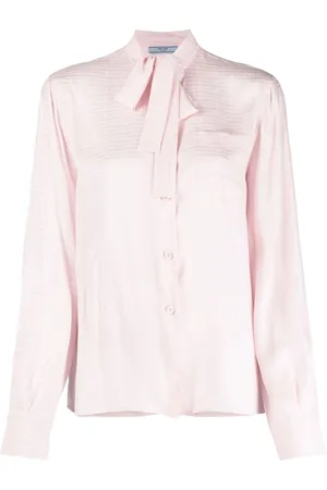 Prada Jacquard-Bluse mit Schleifenkragen