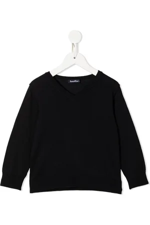 Familiar Gerippter Pullover mit V-Ausschnitt