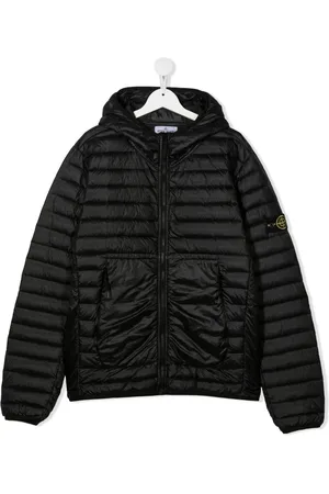 Stone Island Gefütterte Kapuzenjacke mit Logo-Patch