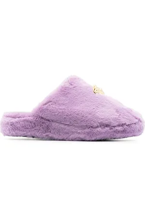 VERSACE Slipper aus Faux Fur mit Medusa