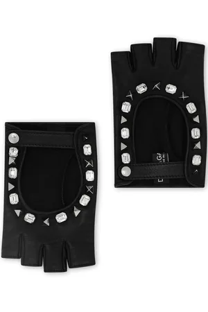 Dolce & Gabbana Damen Handschuhe - Embellished fingerless leather gloves