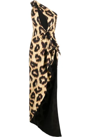 The Attico Maxikleid mit Leoparden-Print