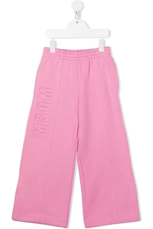 Msgm Weite Hosen - Wide-leg logo-embroidered track pants