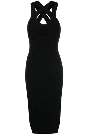 Patou Midikleid mit überkreuzten Trägern