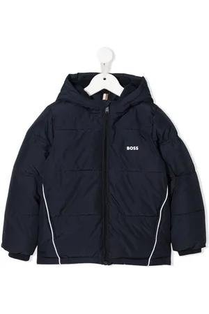 HUGO BOSS Gefütterter Mantel mit Logo-Print