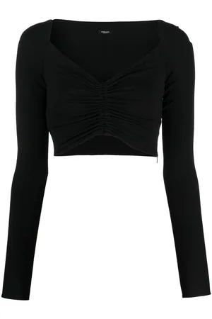 VERSACE Cropped-Bluse mit V-Ausschnitt