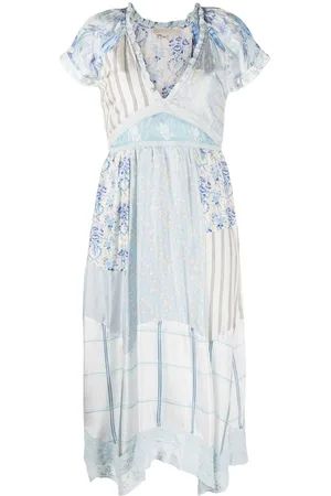 LOVESHACKFANCY Midikleid in Patchwork-Optik