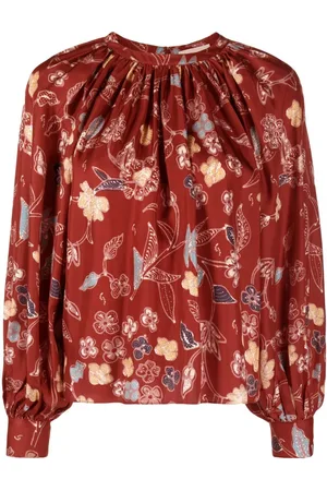 ULLA JOHNSON Seidenbluse mit Blumen-Print