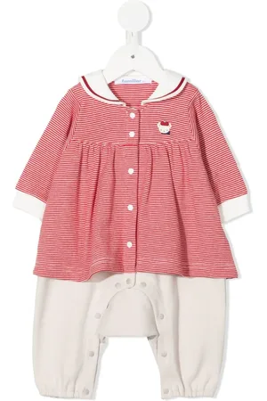 Familiar Gestreiftes Kleid mit Logo-Stickerei