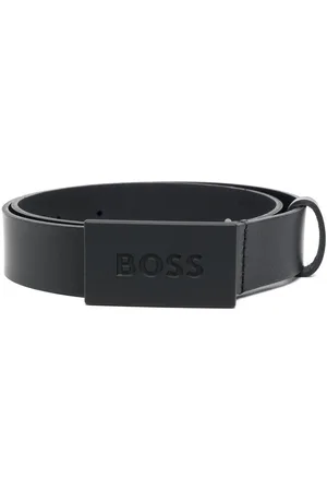 HUGO BOSS Gürtel - Embossed-logo leather belt