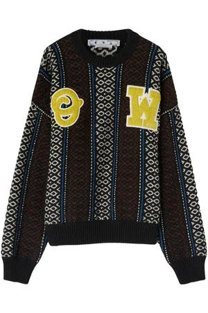 OFF-WHITE Intarsien-Pullover mit Logo