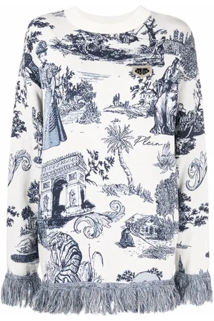 Philipp Plein Intarsien-Pullover mit Fransen