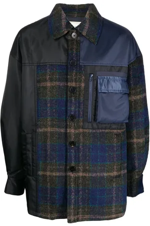 Feng Chen Wang Karierte Jacke mit Knopfleiste