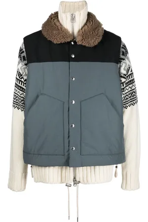 SACAI Gefütterte Jacke mit Shearling-Kragen