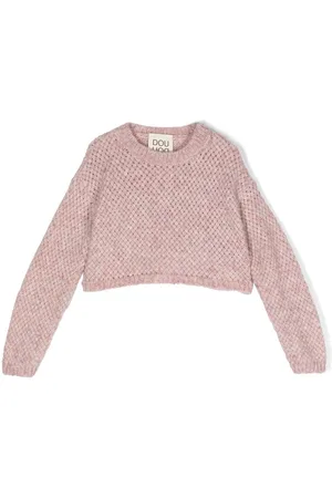 DOUUOD KIDS Cropped chunky-knit jumper