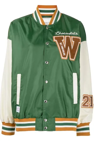 Chocoolate Embroidered-logo detail college bomber jacket
