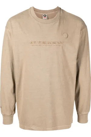 A Bathing Ape Langarmshirt mit Logo-Stickerei