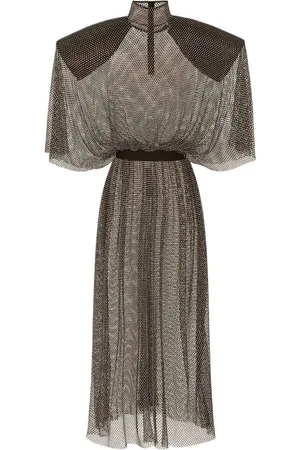 Dolce & Gabbana Maxikleid aus Mesh mit Strassverzierung