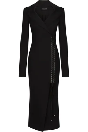 Dolce & Gabbana Midikleid im Mantelstil mit Schnürung