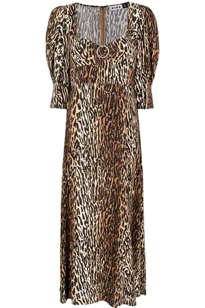 RIXO London Midikleid mit Leoparden-Print