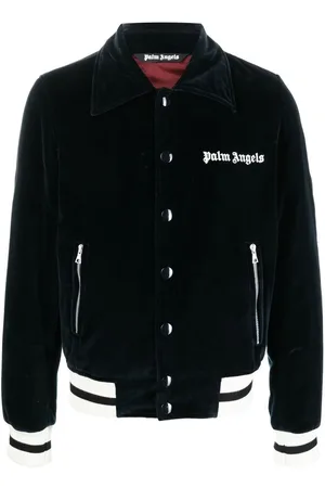 Palm Angels Samtjacke mit Logo-Stickerei