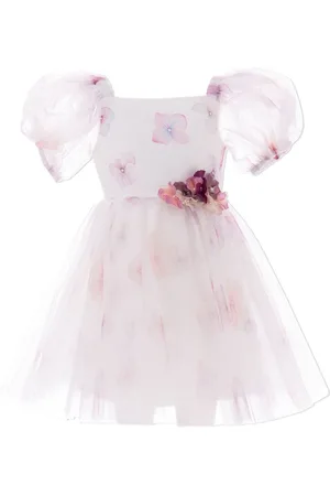 Tulleen Tüllkleid mit Blumen-Print