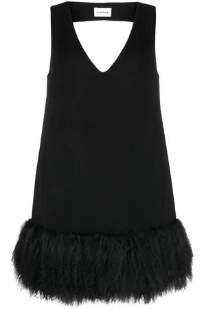 P.A.R.O.S.H. Minikleid mit Shearling-Saum