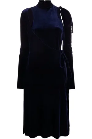 VERSACE Samtkleid in Wickeloptik