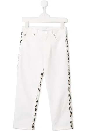 Roberto Cavalli Weiße Jeans mit Leoparden-Print