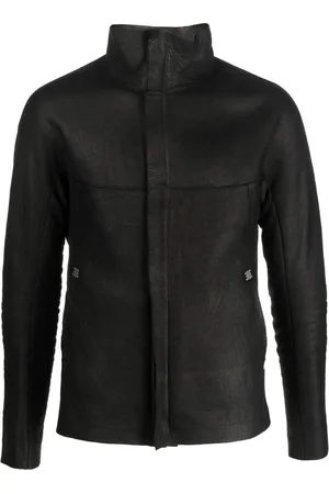 ISAAC SELLAM EXPERIENCE Lederjacke mit Knitteroptik