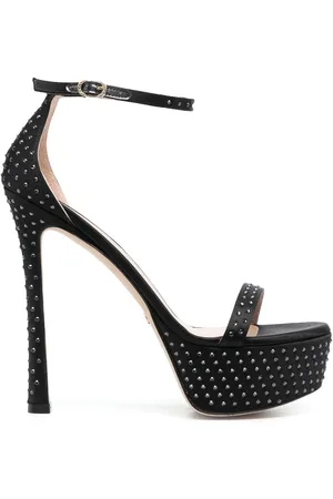 Stuart Weitzman Plateau-Sandalen mit Kristallen 160mm