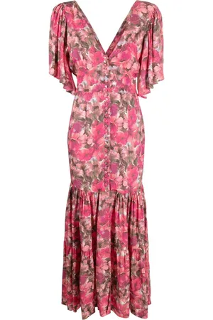 ROTATE Kleid mit V-Ausschnitt