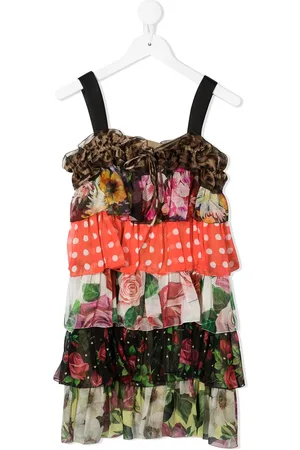 Dolce & Gabbana Gerüschtes Kleid mit Print