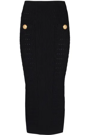Balmain Bleistiftrock aus geripptem Strick