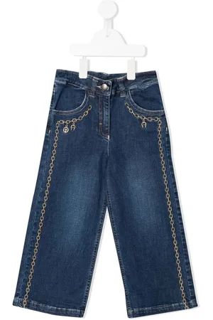 Aigner Weite Jeans mit Ketten-Print