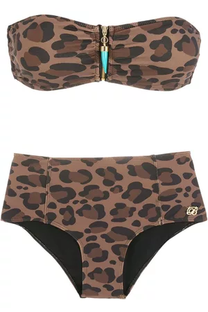 Brigitte Damen Bandeau Bikinis - Leopard-print bandeau bikini set