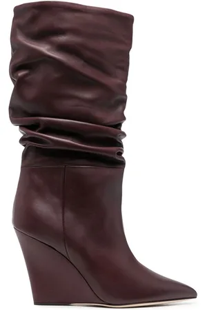 PARIS TEXAS Damen Stiefel - 100mm leather gathered-design wedge boots