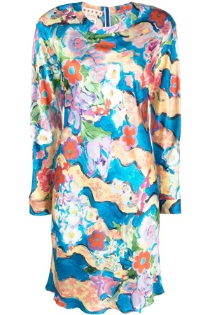 Marni Satinkleid mit Print