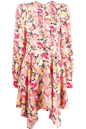 Stella McCartney Asymmetrisches Kleid mit Blumen-Print