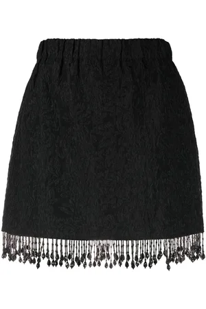 Ganni Jacquard-Rock mit Fransen