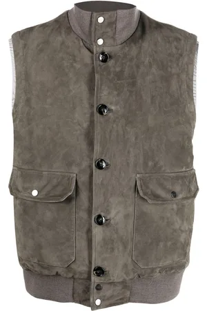 Kiton Daunenweste aus Wildleder