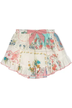 ZIMMERMANN Gerüschter Minirock mit Blumen-Print