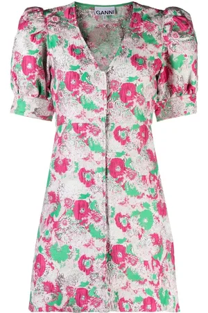 Ganni Kleid mit Blumen-Print