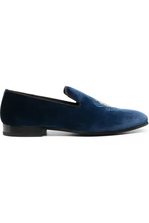 BILLIONAIRE Loafer aus Samt mit Wappen